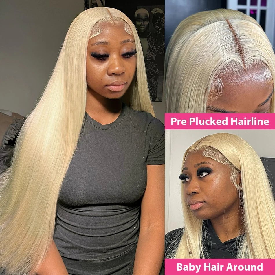 Storazone 250% 32 40Inch 613 Blonde Straight 13x6 Lace Frontal Wig Brazilian Colored Glueless For Women 13x4 Lace Front Human Hair Wigs