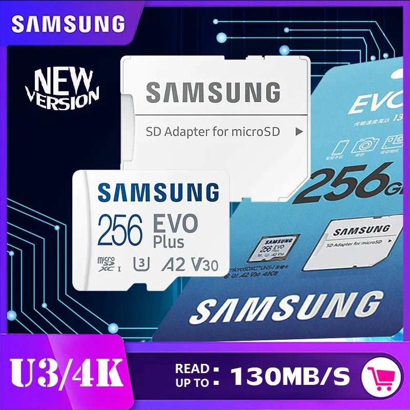 Storazone 256GB U3  R130MBs SAMSUNG Original Micro SD 64GB Memori Memory Card C10 TF MicroSD TF Cards SDXC 128GB 256GB 512GB U3 4K For Phone Drone Camera