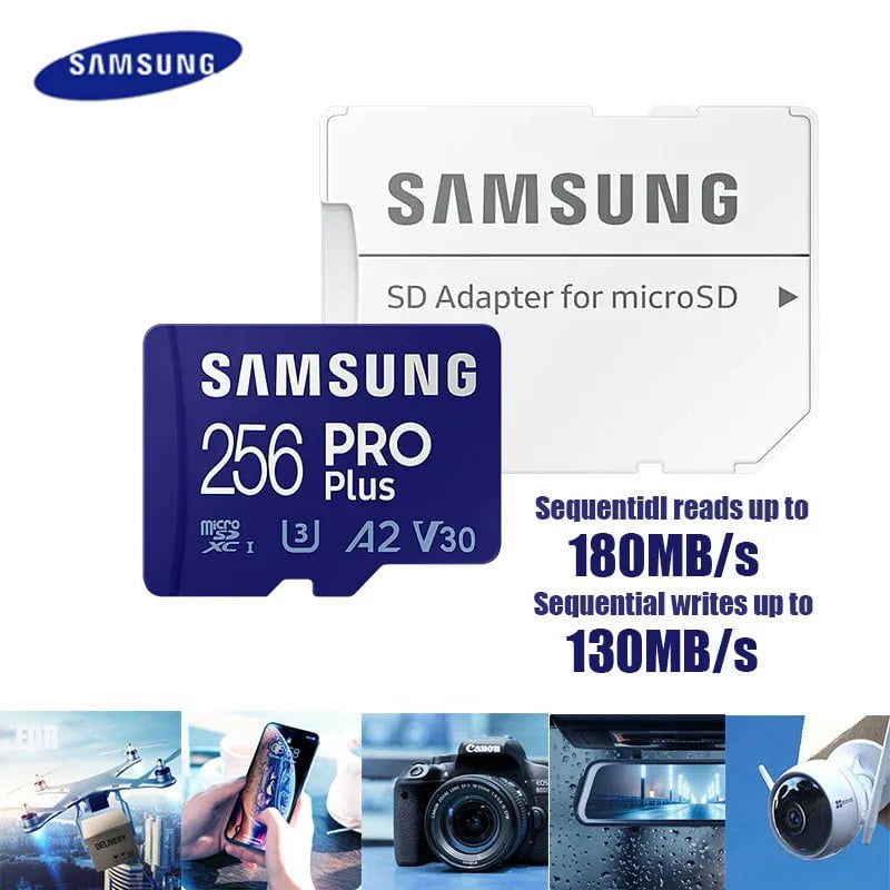 Storazone 256GB U3 R180MBs SAMSUNG Original Micro SD 64GB Memori Memory Card C10 TF MicroSD TF Cards SDXC 128GB 256GB 512GB U3 4K For Phone Drone Camera