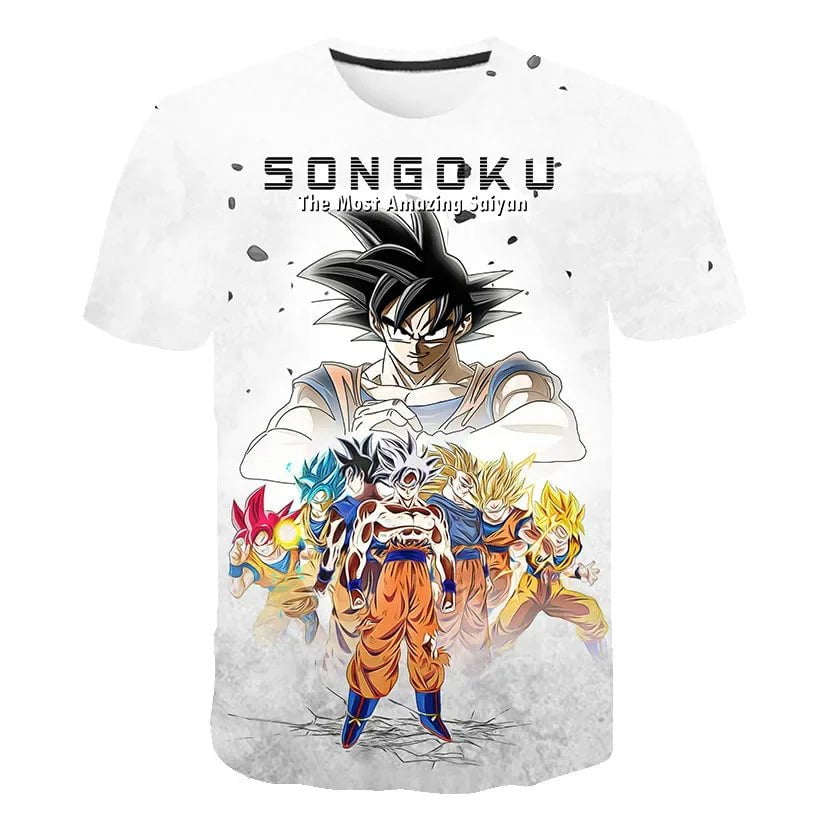 Storazone 2719 / 100 3-14 Years Kids Boys T-shirt Dragon Ball Z T Shirts Anime Goku Vegeta Clothes Toddler Tees Baby Boys T-shirt Children's Clothing