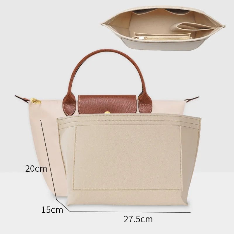 Storazone 27x15x20cm Bag Organizer For Longchamp Mini Bag Storage Bag The Liner Bag Felt Purse Insert Handbag Liner Bag