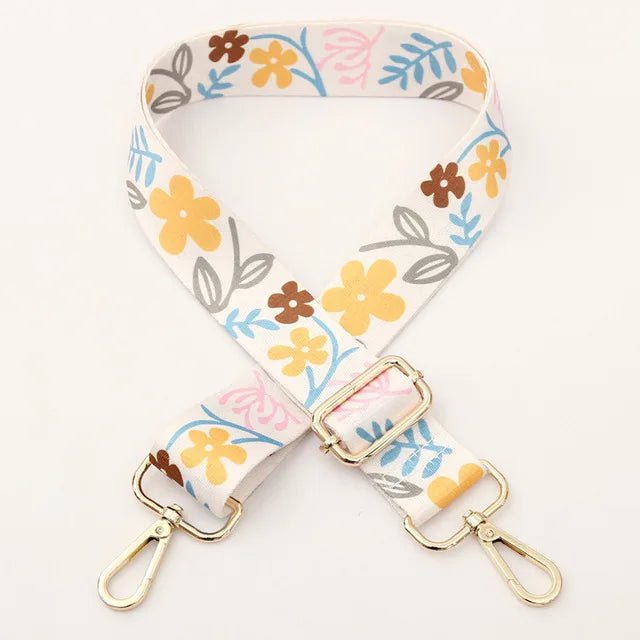 Storazone 29 / Gold buckle Women Colorful Fabric Shoulder Strap Lady Bag Accessories Adjustable Removable Wide Shoulder Crossbody Messenger Nylon Bag Strap
