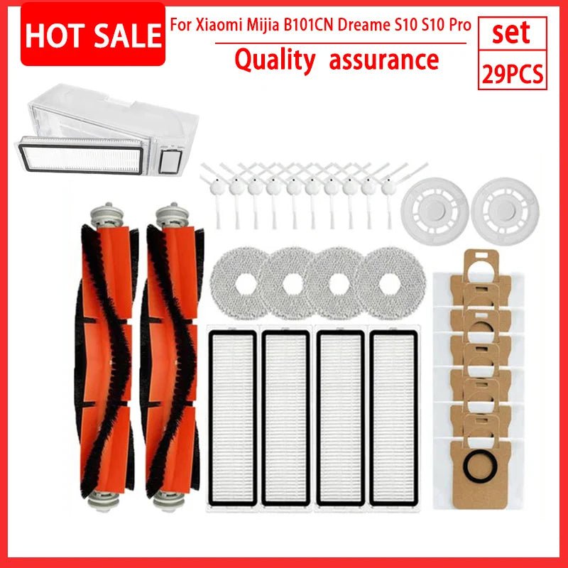 Storazone 29PCS For XIAOMI Mijia Omni 1S B101CN  B116 X10+ Accesories Dreame L10s Ultra / S10 Pro Main Side Brush Hepa Filter Mop Dust Bag Parts