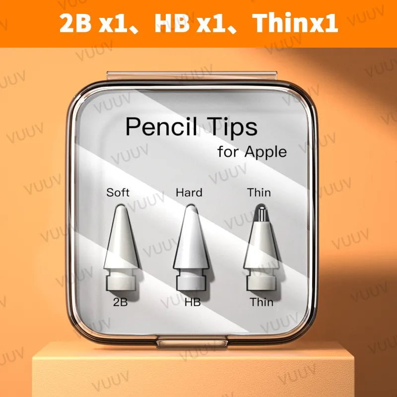 Storazone 2B x1 HB x1 Thin X1 1 / CHINA Pencil Tips For Apple Pencil 1st 2nd Generation Double Layer 2B & HB & Thin Tip For Apple Pencil Nib, Enough For 4 Years of Use