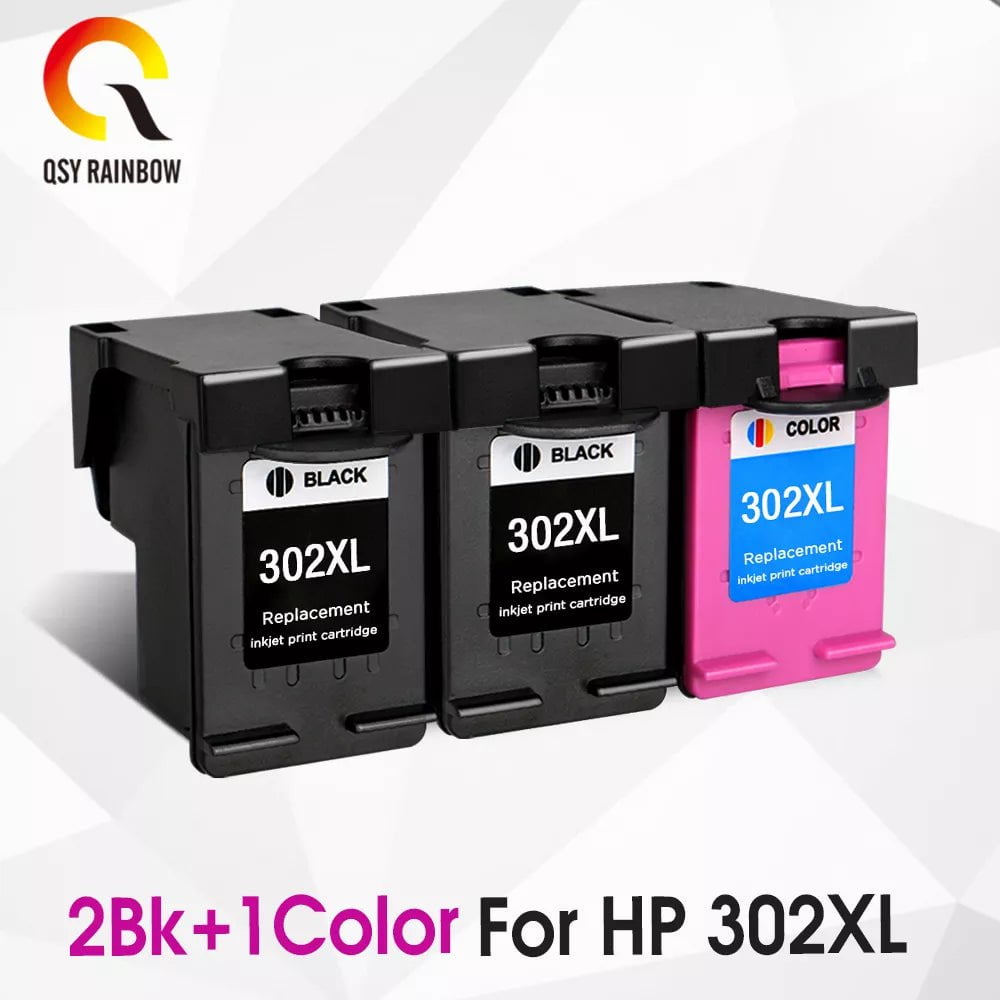 Storazone 2bk 1color / france QSYRAINBOW remanufactured 302XL Replacement for HP 302 HP302 XL Ink Cartridge for Deskjet 1110 1111 1112 2130 2131 printer
