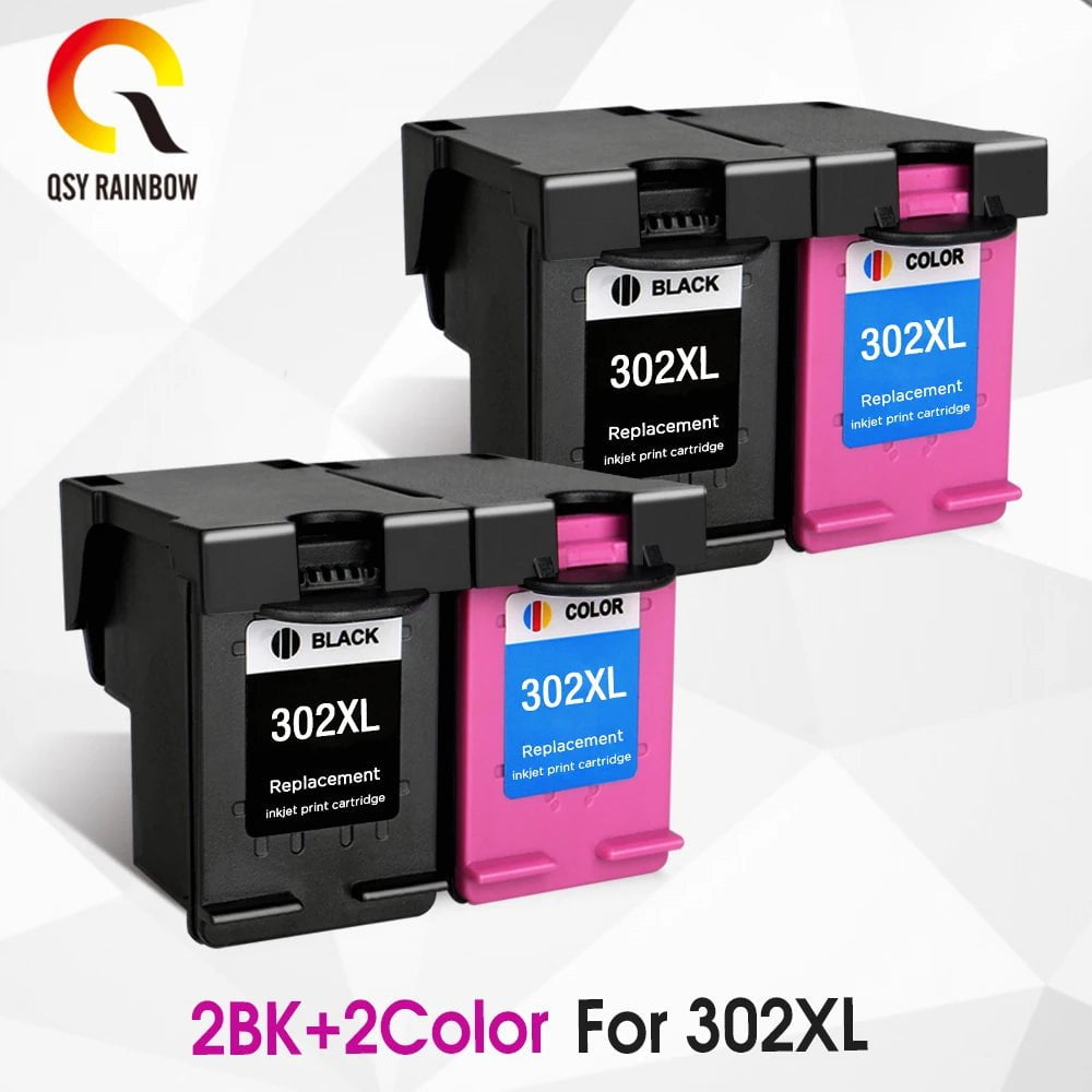 Storazone 2bk 2color / france QSYRAINBOW remanufactured 302XL Replacement for HP 302 HP302 XL Ink Cartridge for Deskjet 1110 1111 1112 2130 2131 printer