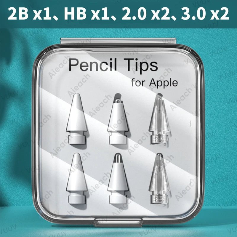 Storazone 2Bx1 HBx1 2.0 3.0x2 / CHINA Tip For Apple Pencil Pen Nib For Apple Pencil 1ª 2nd Generation Tip Double Layer 2B HB 2.0 3.0 Soft Hard iPad Pencil Accessories