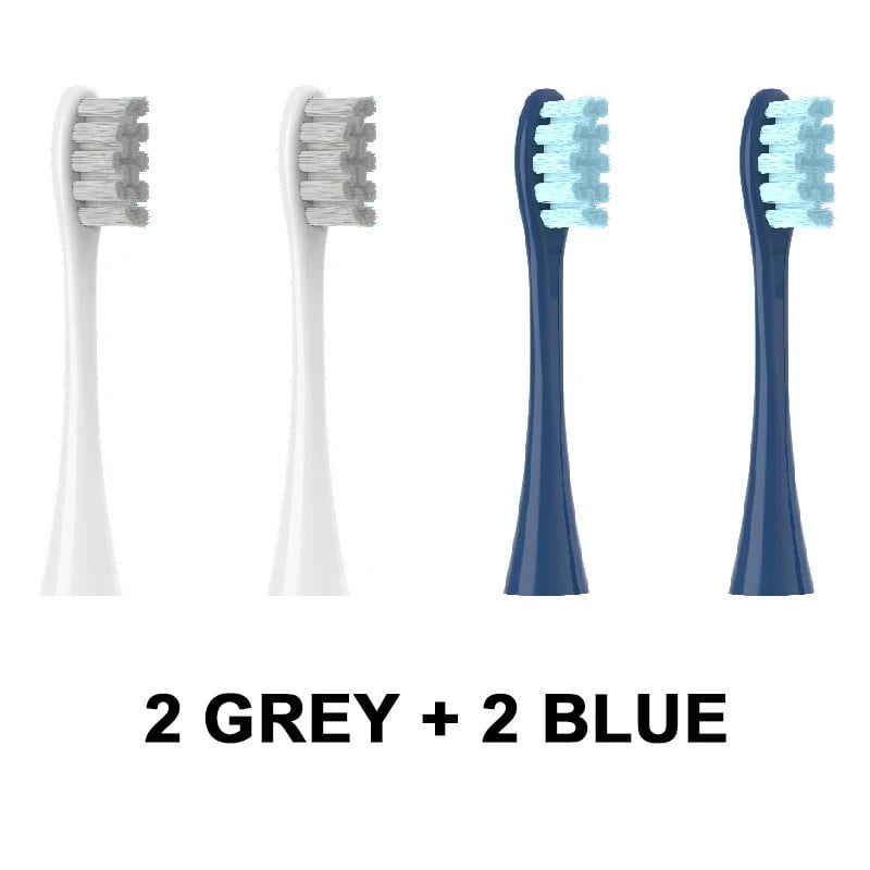 Storazone 2Gray 2Blue 4PCS Replacement Heads For Oclean Flow/X/ X PRO/ Z1/ F1/ One/ Air 2 /SE Brush Heads Soft DuPont Sonic Toothbrush Vacuum Bristle