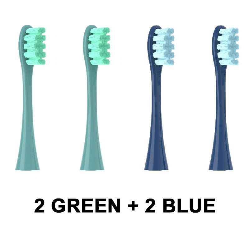 Storazone 2Green 2Blue 4PCS Replacement Heads For Oclean Flow/X/ X PRO/ Z1/ F1/ One/ Air 2 /SE Brush Heads Soft DuPont Sonic Toothbrush Vacuum Bristle