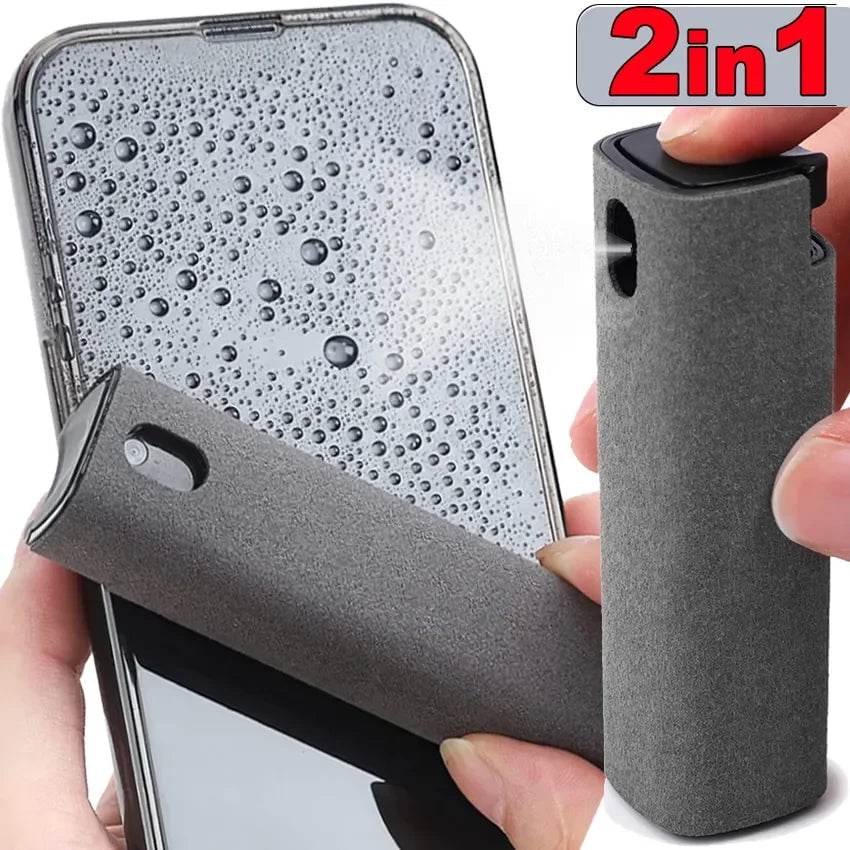 Storazone 2in1 Microfiber Screen Cleaner Spray Bottle For Mobile Phone Ipad Computer Microfiber Cloth Wipe Iphone Cleaning Glasses Wipes