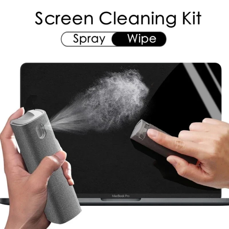 Storazone 2in1 Microfiber Screen Cleaner Spray Bottle For Mobile Phone Ipad Computer Microfiber Cloth Wipe Iphone Cleaning Glasses Wipes