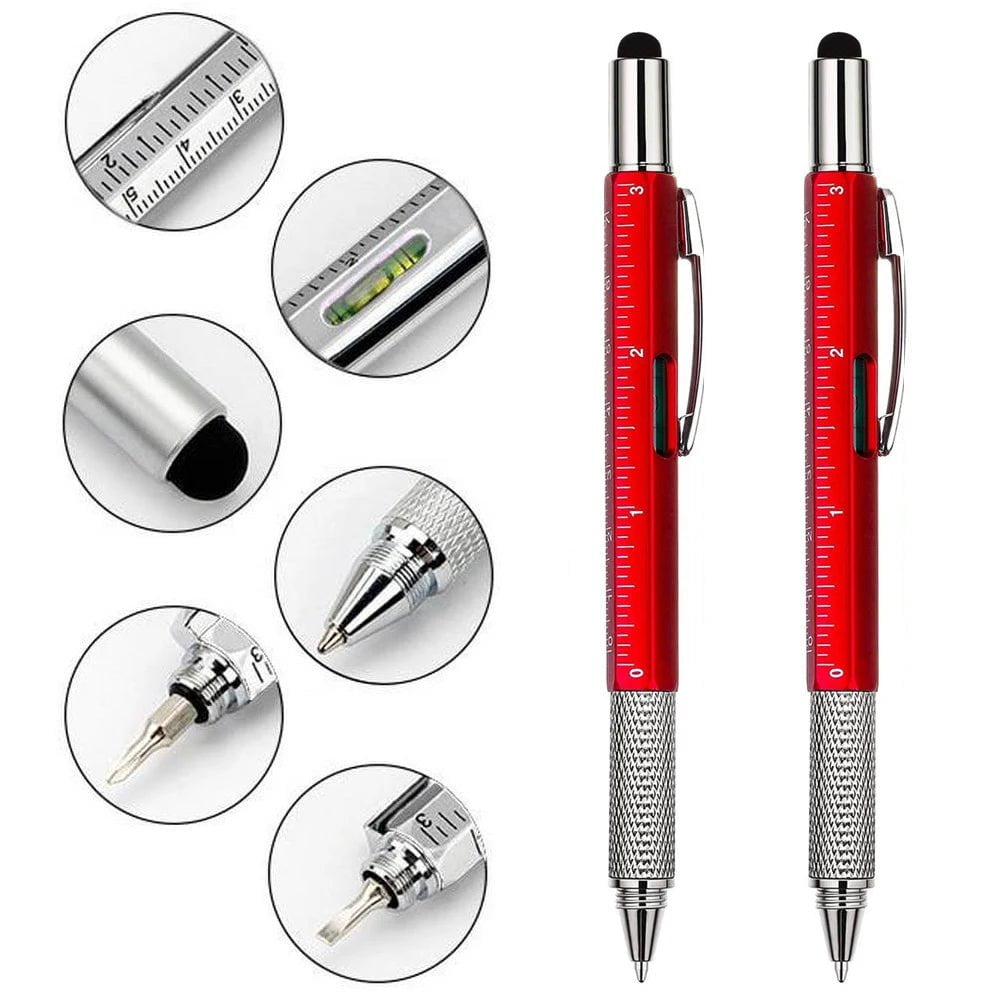 Storazone 2pcs Red 2pcs 7 in 1 Stylus Pen For Tablet Phone, Touch Pen For Android iOS Screen ,Tablet Pen For iPad Xiaomi Samsung Apple Pencil