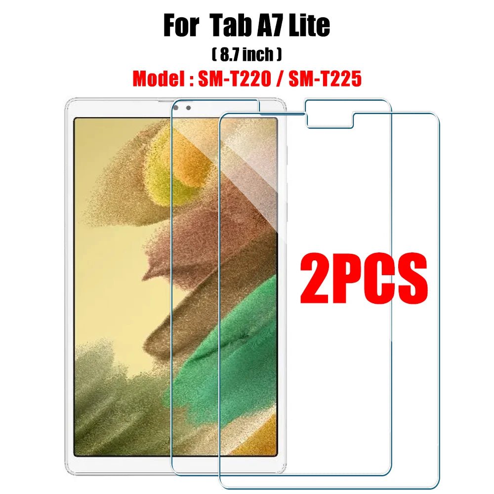 Storazone 2pcs Tab A7 Lite 2PCS Tempered Glass Screen Protector for Samsung Galaxy Tab S8 Ultra Plus S6 Lite S7 Fe A7 Lite A8 S9 A9 Tablet Accessories Film