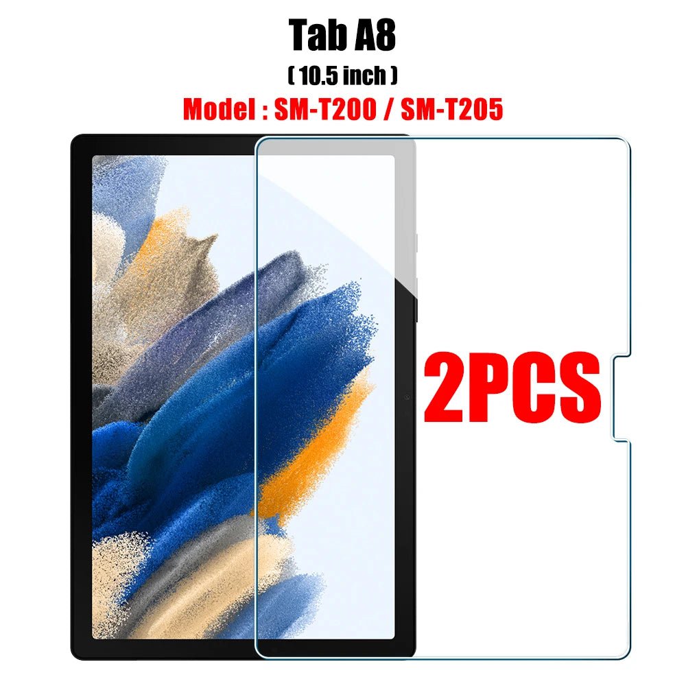 Storazone 2pcs Tab A8 2PCS Tempered Glass Screen Protector for Samsung Galaxy Tab S8 Ultra Plus S6 Lite S7 Fe A7 Lite A8 S9 A9 Tablet Accessories Film