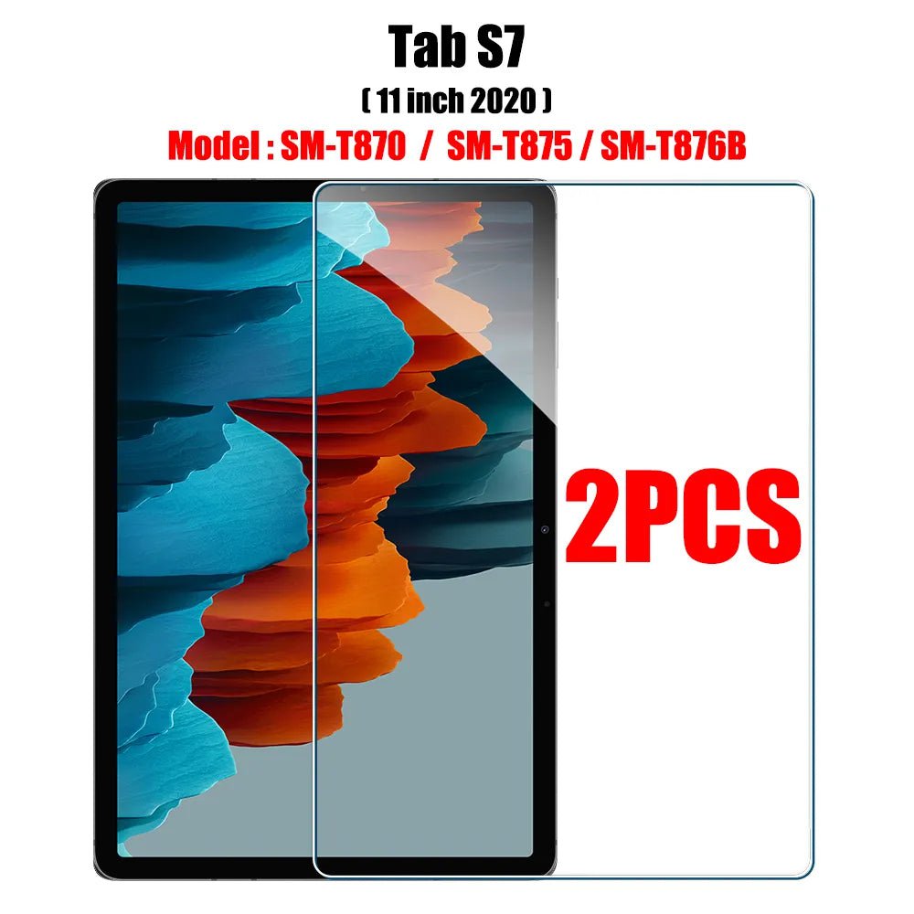 Storazone 2pcs Tab S7 2PCS Tempered Glass Screen Protector for Samsung Galaxy Tab S8 Ultra Plus S6 Lite S7 Fe A7 Lite A8 S9 A9 Tablet Accessories Film