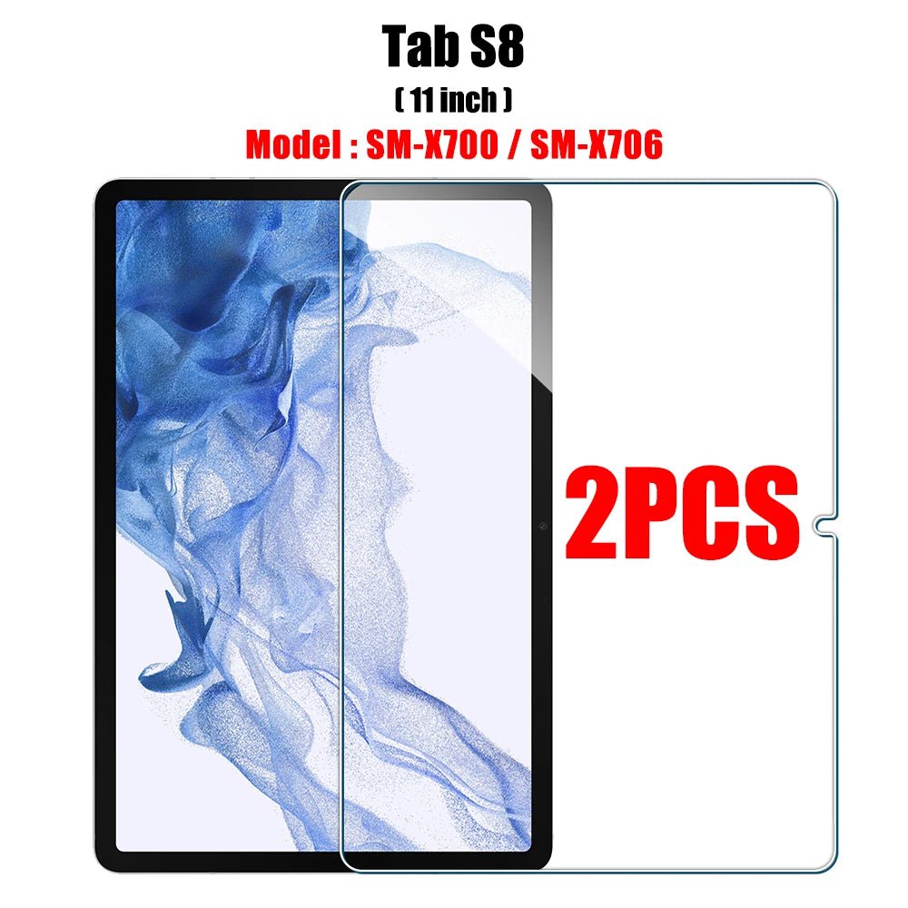 Storazone 2pcs Tab S8 2PCS Tempered Glass Screen Protector for Samsung Galaxy Tab S8 Ultra Plus S6 Lite S7 Fe A7 Lite A8 S9 A9 Tablet Accessories Film