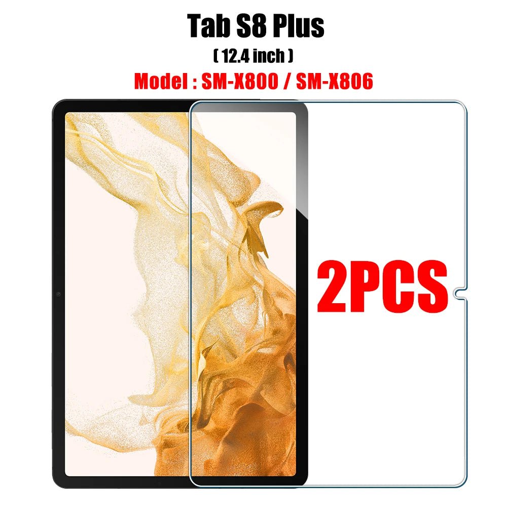 Storazone 2pcs Tab S8 Plus 2PCS Tempered Glass Screen Protector for Samsung Galaxy Tab S8 Ultra Plus S6 Lite S7 Fe A7 Lite A8 S9 A9 Tablet Accessories Film