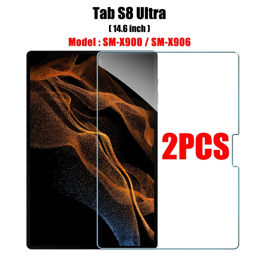 Storazone 2pcs Tab S8 Ultra 2PCS Tempered Glass Screen Protector for Samsung Galaxy Tab S8 Ultra Plus S6 Lite S7 Fe A7 Lite A8 S9 A9 Tablet Accessories Film