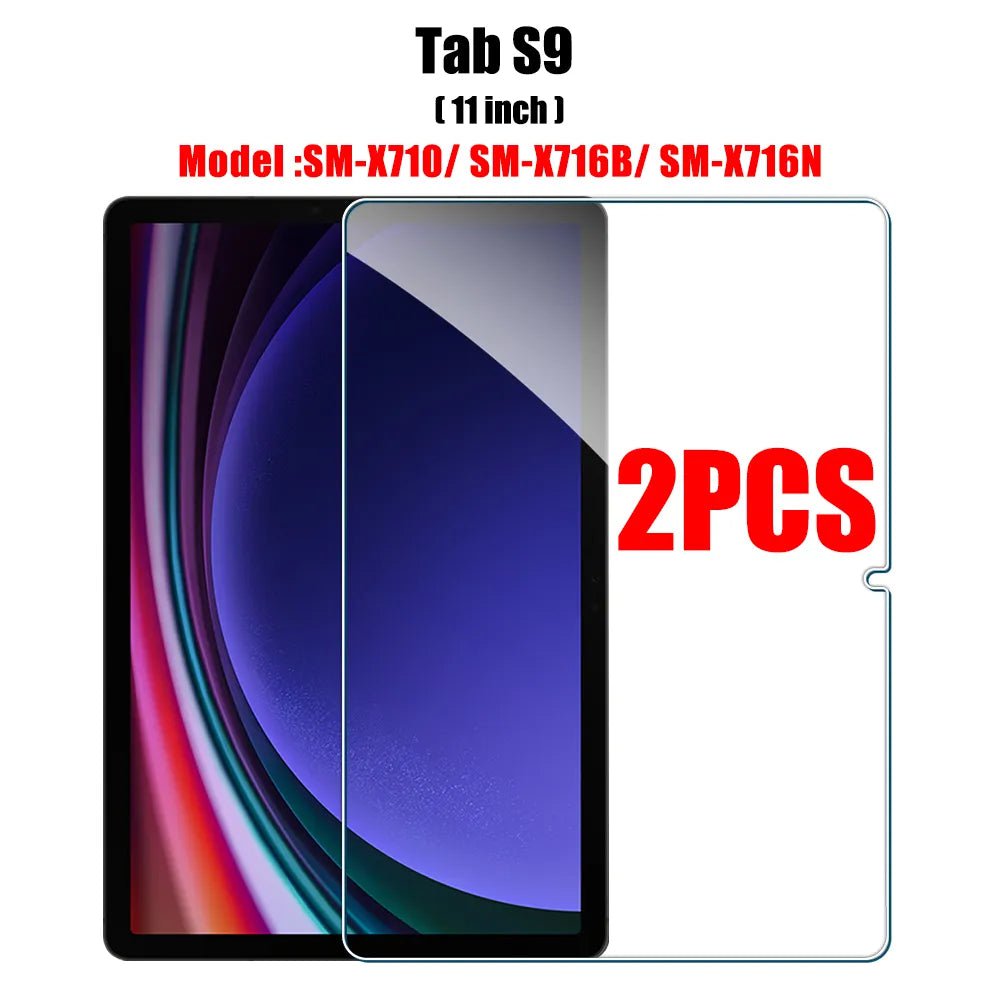 Storazone 2pcs Tab S9 2PCS Tempered Glass Screen Protector for Samsung Galaxy Tab S8 Ultra Plus S6 Lite S7 Fe A7 Lite A8 S9 A9 Tablet Accessories Film