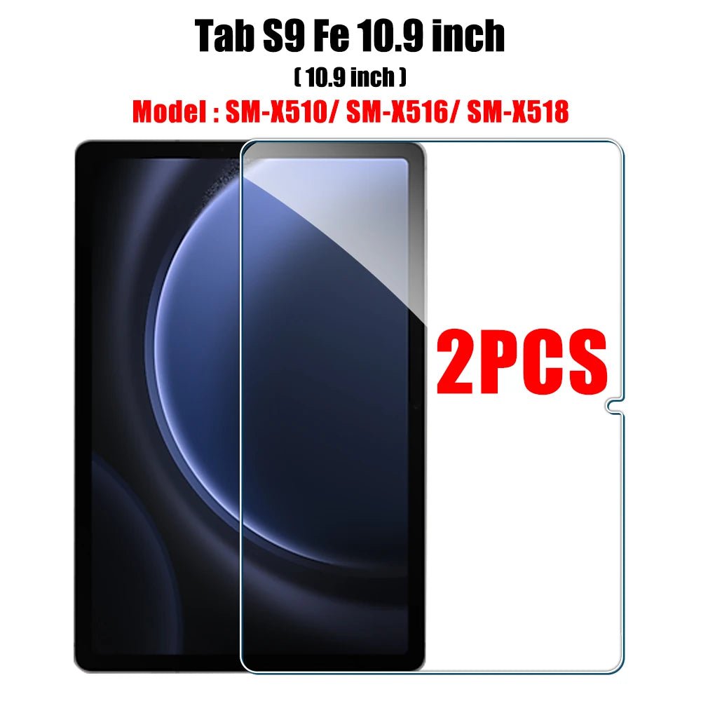 Storazone 2pcs Tab S9 Fe 10.9 2PCS Tempered Glass Screen Protector for Samsung Galaxy Tab S8 Ultra Plus S6 Lite S7 Fe A7 Lite A8 S9 A9 Tablet Accessories Film