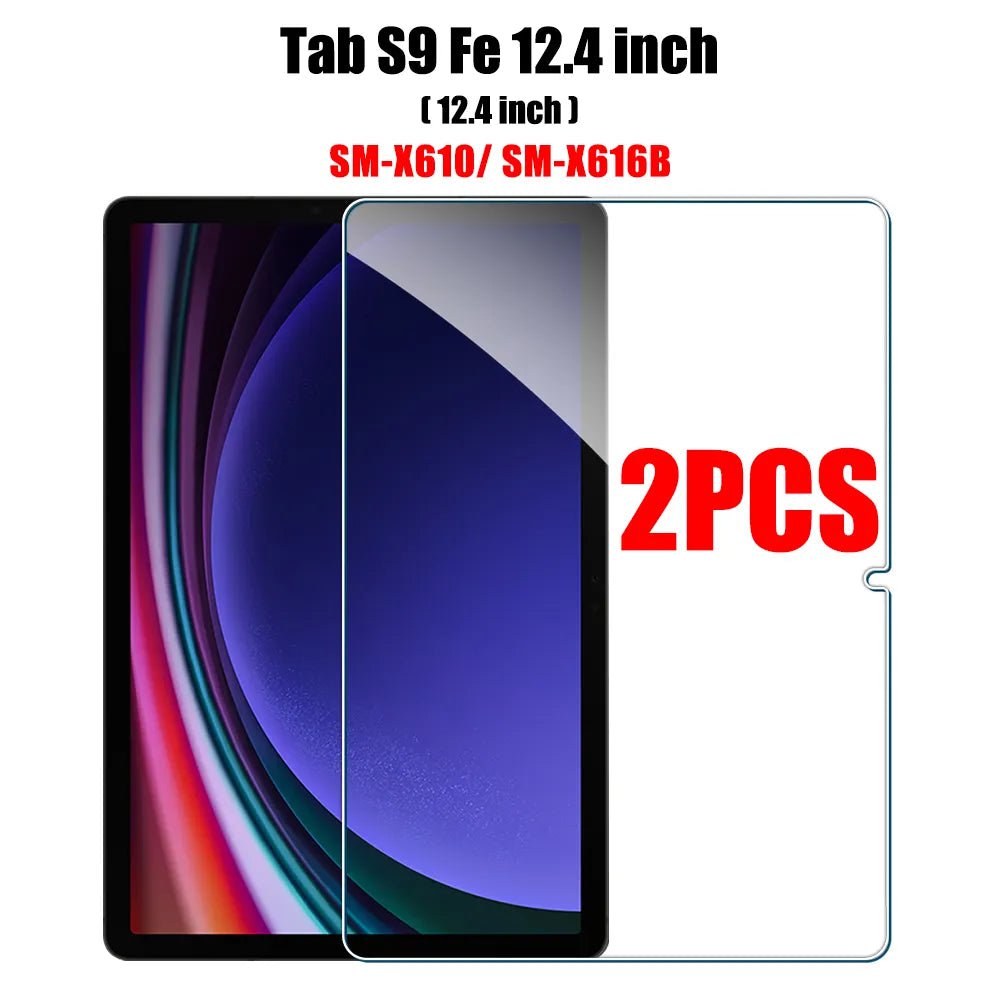 Storazone 2pcs Tab S9 Fe 12.4 2PCS Tempered Glass Screen Protector for Samsung Galaxy Tab S8 Ultra Plus S6 Lite S7 Fe A7 Lite A8 S9 A9 Tablet Accessories Film