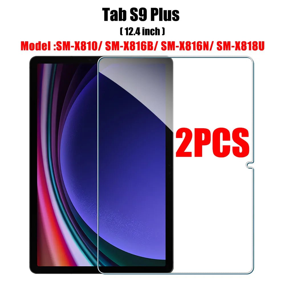 Storazone 2pcs Tab S9 Plus 2PCS Tempered Glass Screen Protector for Samsung Galaxy Tab S8 Ultra Plus S6 Lite S7 Fe A7 Lite A8 S9 A9 Tablet Accessories Film