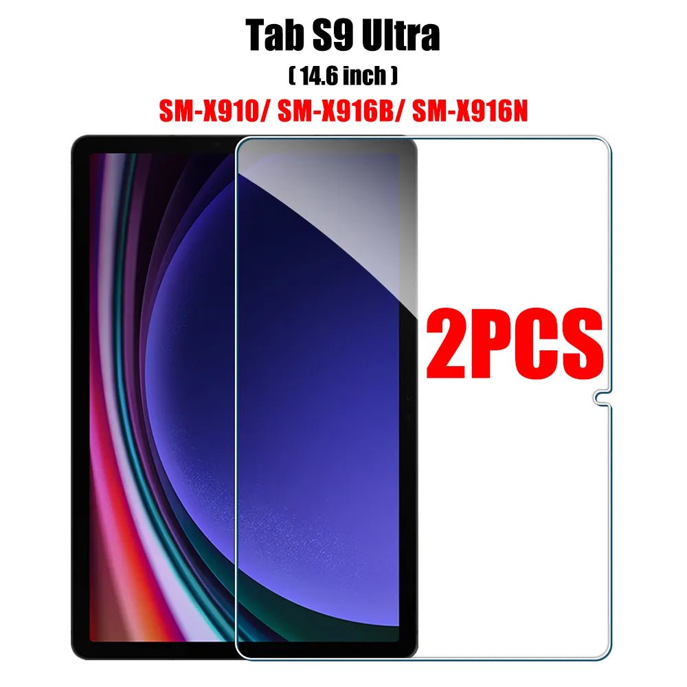 Storazone 2pcs Tab S9 Ultra 2PCS Tempered Glass Screen Protector for Samsung Galaxy Tab S8 Ultra Plus S6 Lite S7 Fe A7 Lite A8 S9 A9 Tablet Accessories Film