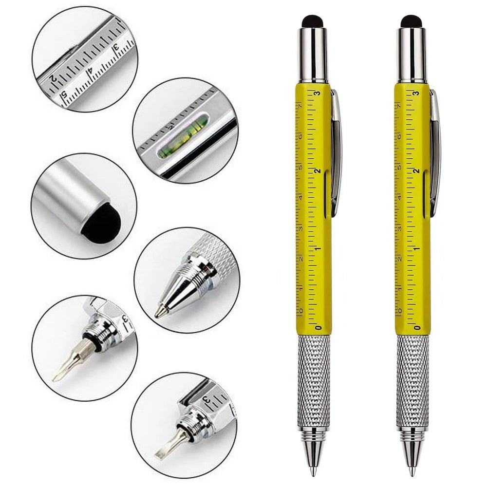 Storazone 2pcs Yellow 2pcs 7 in 1 Stylus Pen For Tablet Phone, Touch Pen For Android iOS Screen ,Tablet Pen For iPad Xiaomi Samsung Apple Pencil