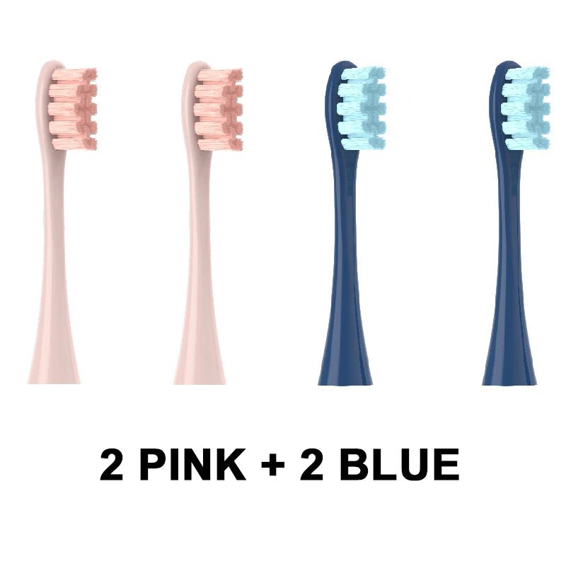 Storazone 2Pink 2Blue 4PCS Replacement Heads For Oclean Flow/X/ X PRO/ Z1/ F1/ One/ Air 2 /SE Brush Heads Soft DuPont Sonic Toothbrush Vacuum Bristle