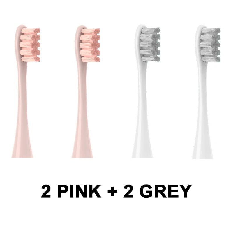 Storazone 2Pink 2Gray 4PCS Replacement Heads For Oclean Flow/X/ X PRO/ Z1/ F1/ One/ Air 2 /SE Brush Heads Soft DuPont Sonic Toothbrush Vacuum Bristle