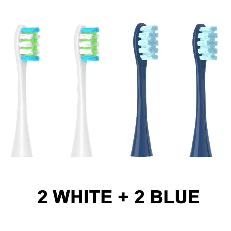 Storazone 2White 2Blue 4PCS Replacement Heads For Oclean Flow/X/ X PRO/ Z1/ F1/ One/ Air 2 /SE Brush Heads Soft DuPont Sonic Toothbrush Vacuum Bristle