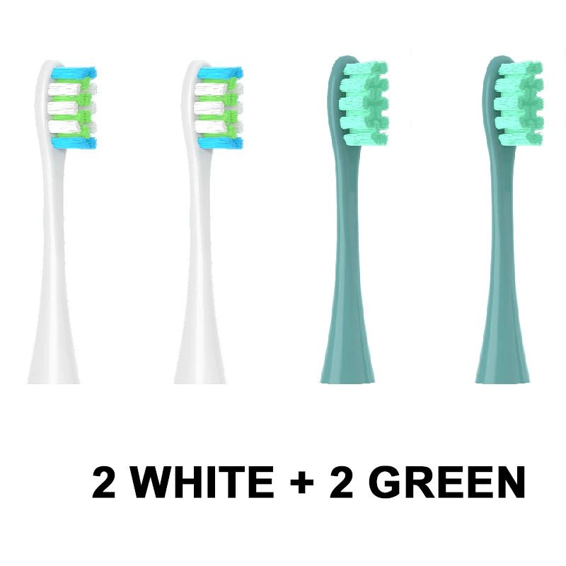 Storazone 2White 2Green 4PCS Replacement Heads For Oclean Flow/X/ X PRO/ Z1/ F1/ One/ Air 2 /SE Brush Heads Soft DuPont Sonic Toothbrush Vacuum Bristle