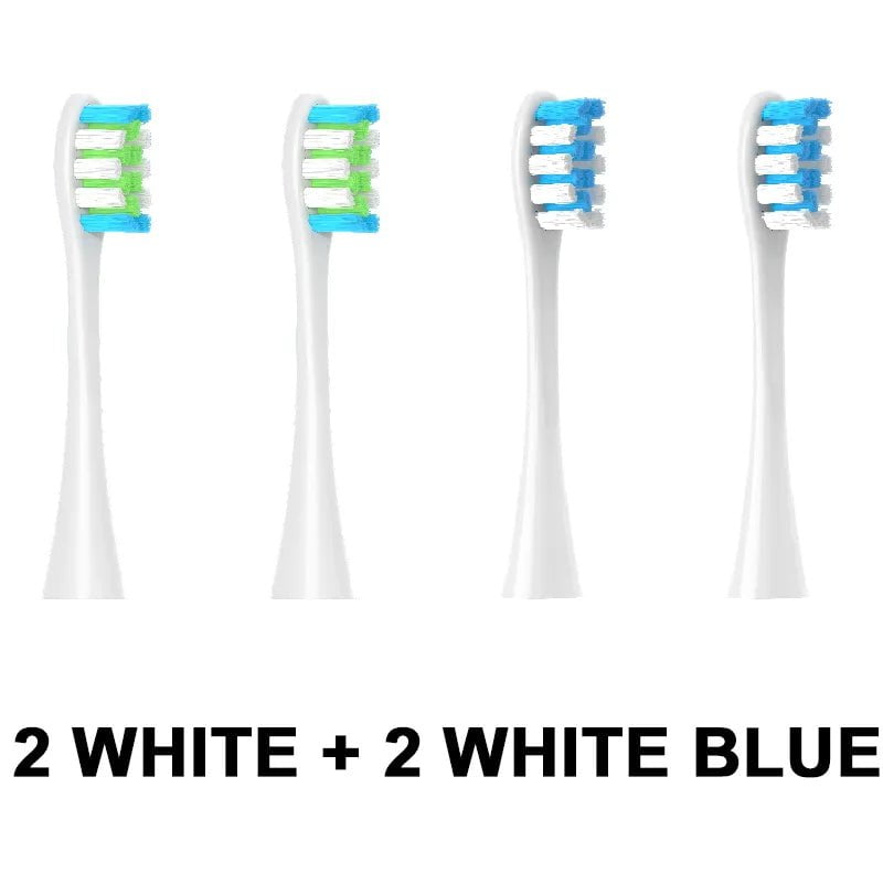 Storazone 2White 2White blue 4PCS Replacement Heads For Oclean Flow/X/ X PRO/ Z1/ F1/ One/ Air 2 /SE Brush Heads Soft DuPont Sonic Toothbrush Vacuum Bristle