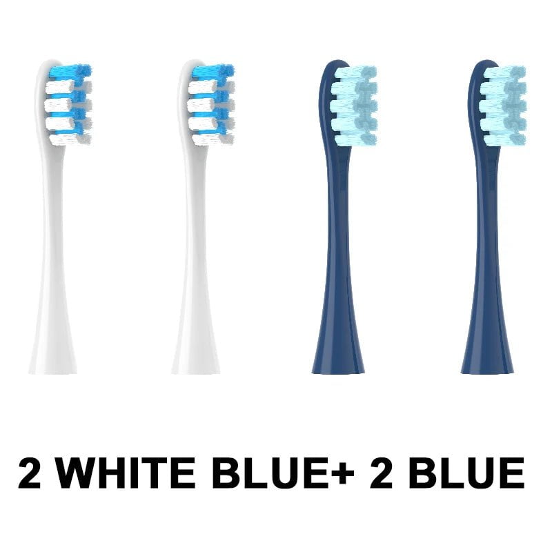 Storazone 2White blue 2Blue 4PCS Replacement Heads For Oclean Flow/X/ X PRO/ Z1/ F1/ One/ Air 2 /SE Brush Heads Soft DuPont Sonic Toothbrush Vacuum Bristle