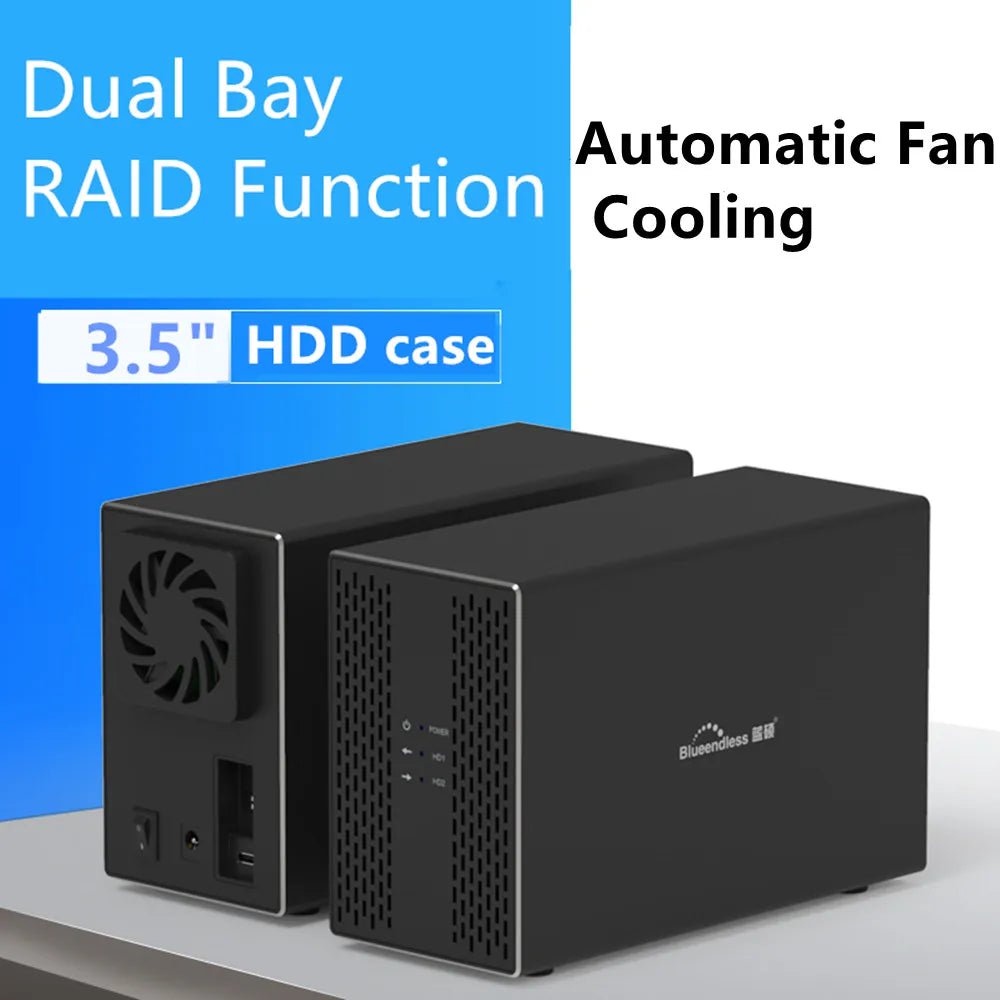 Storazone 3.5" Dual Bay docking station external hdd enclosure raid Array Cabinet sata Hard Disk Array with RAID Function Disk Array Box