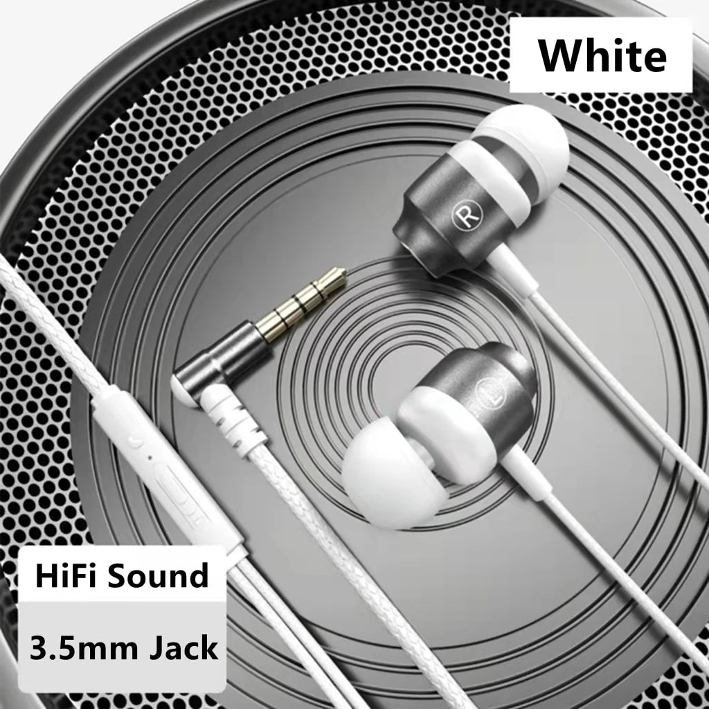 Storazone 3.5mm White L Jack Magnetic Gamer Wired Earphones Gaming Green Metal HiFi Bass Stereo 3.5mm Type C Earbuds For Phone Computer Mic Headphones