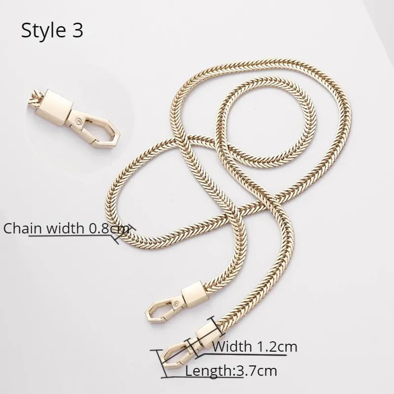 Storazone 3 / 90CM Golden Bag Chain Accessories Metal Extension Chains Underarm Crossbody Shoulder Belt Replacement Bags Strap For Women's Bag