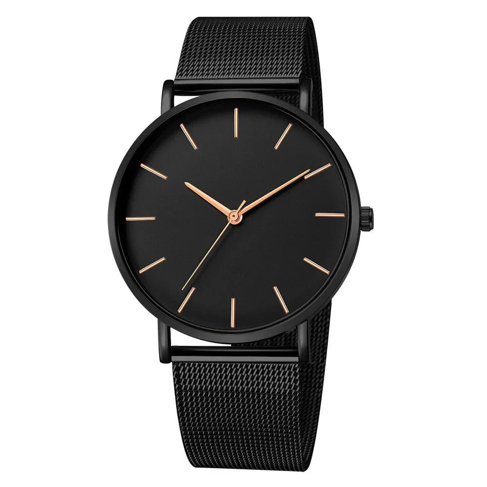 Storazone 3-Black-RoseGold Leisure Simple Women Watch 2024 Vintage Mesh Belt Ultra-thin Fashion Relojes Para Mujer Luxury Man Wrist Watches