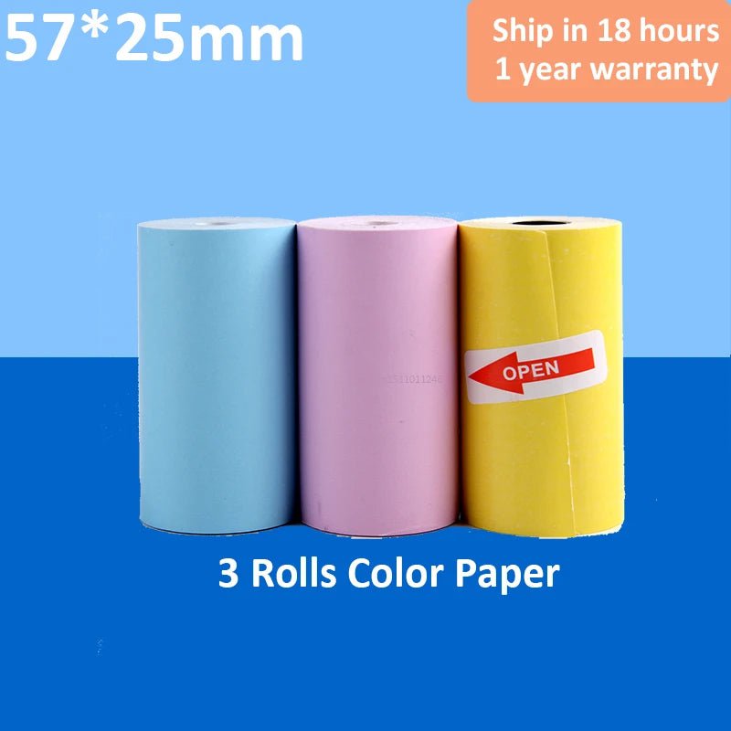 Storazone 3 color paper Portable Mini Thermal Printer Wireless BT 200dpi Photo Label Memo Wrong Question Printing with USB Cable No Ink Print