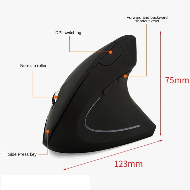 Storazone 3  DPI 2.4G Wireless  Vertical  Mouse  White /black  6 Buttons  Mouse for Windows/Mac/Chromebook/Linux/Notebook/Laptop/Computer