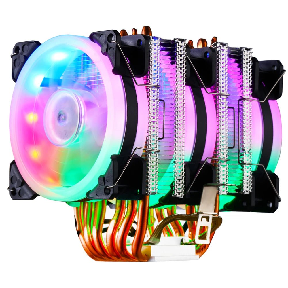 Storazone 3 FAN 3PIN WITH LAMP / LGA115X1200-1366-775 / Fixed Color x99 Processor Cooler 6 Heat Pipes Cpu Cooler For Intel Lga 2011-V3 1700 1151 AM4 AM3 4PIN PWM IWONGOU Hurricane Air Cooler Cpu