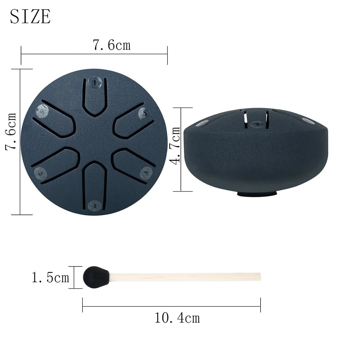 Storazone 3 Inch 6-Tone Steel Tongue Drum Mini Hand Pan Drums with Drumsticks Percussion Musical Instruments Drum Accessories