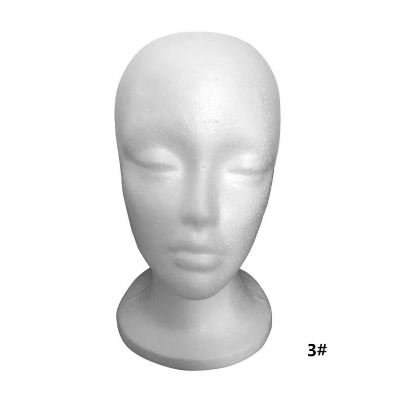 Storazone 3 white Foam wig display prop Mannequin Wig Head Display Hat Cap Wig Holder Styrofoam Foam Head wig stand