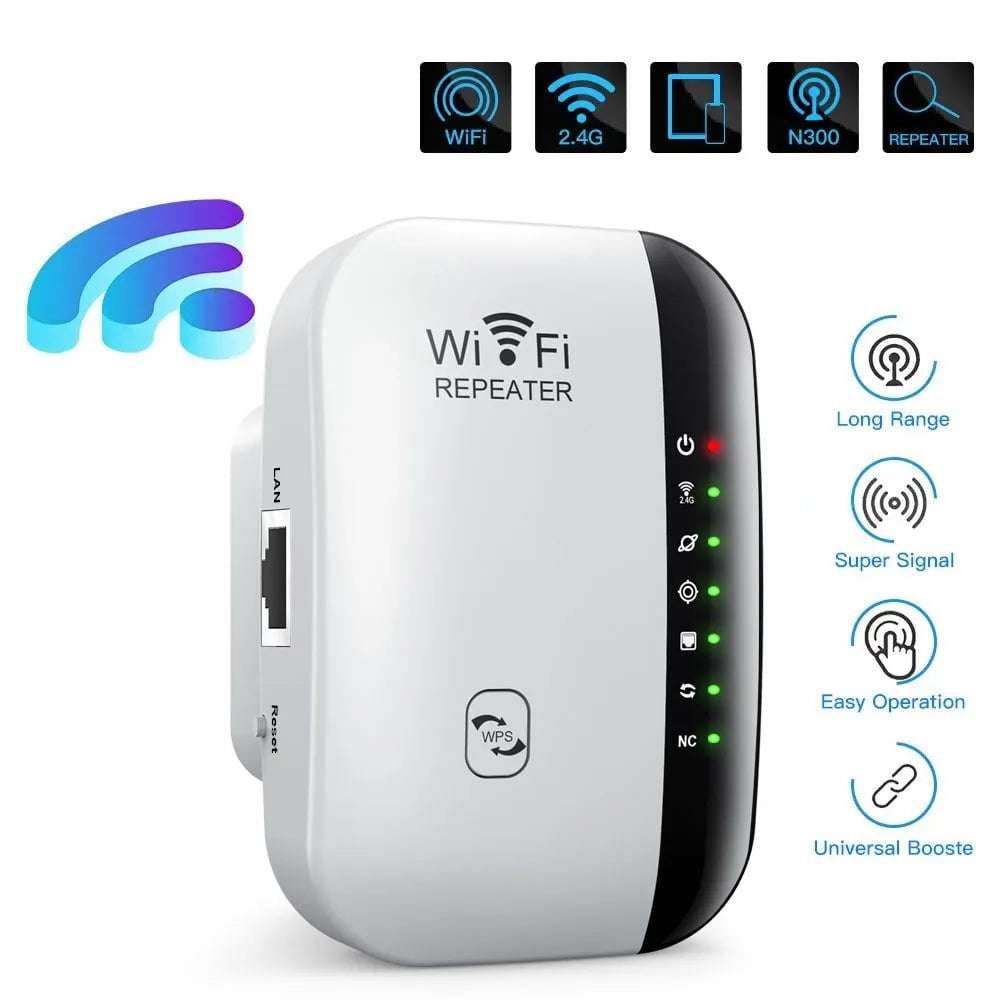 Storazone 300Mbps Wireless WIFI Repeater 2.4G Router Wifi Range Extender Wi-Fi Signal Amplifier 802.11N Network Card Adapter for PC