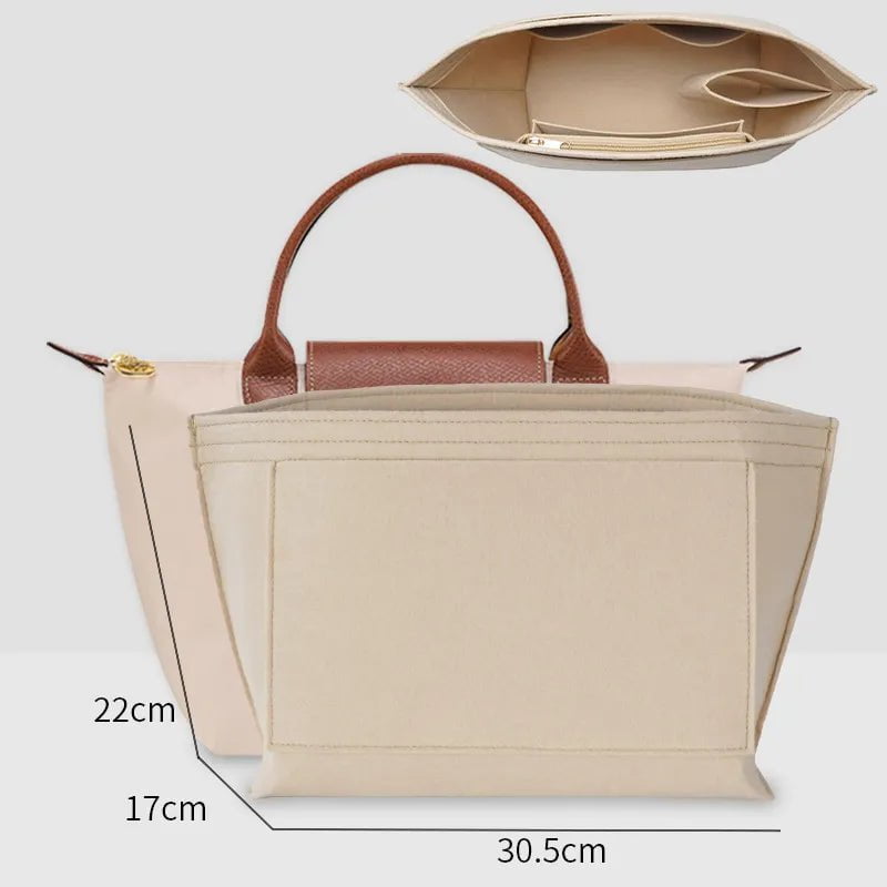 Storazone 30x17x22cm Bag Organizer For Longchamp Mini Bag Storage Bag The Liner Bag Felt Purse Insert Handbag Liner Bag