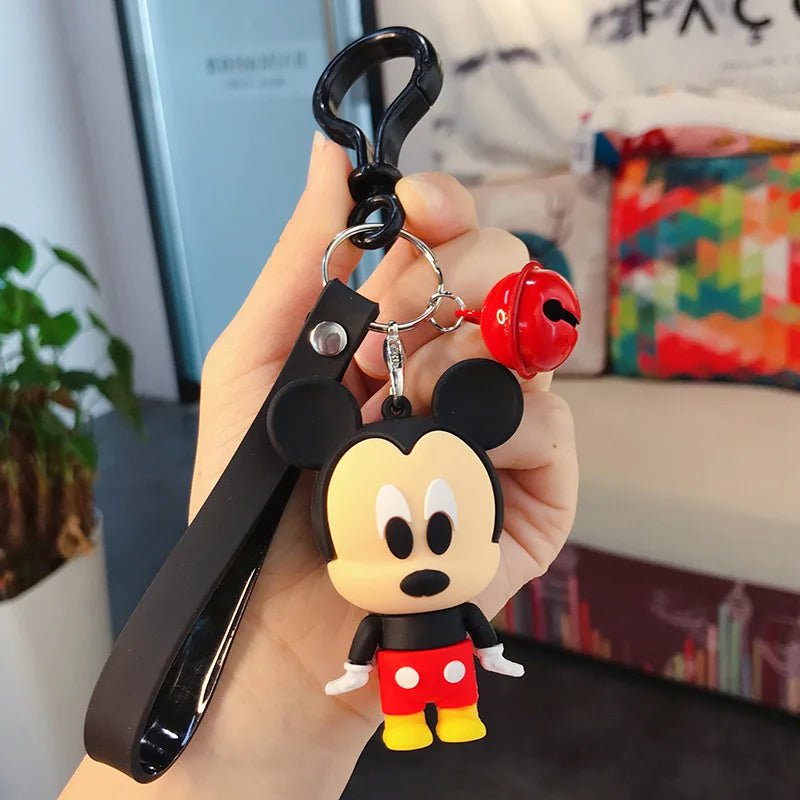 Storazone 31 Anime Disney Keychain Cartoon Minnie Mouse Mickey Stitch Cute Doll PVC Keyring Ornament Key Chain Car Pendant Kids Toys Gifts