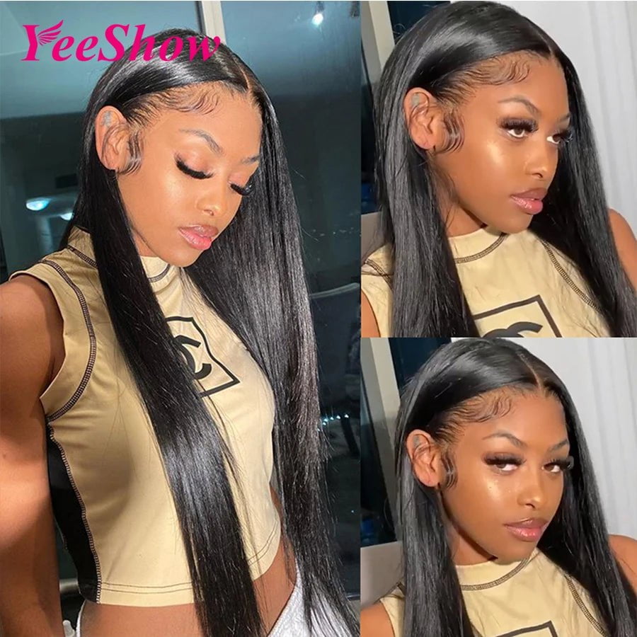 Storazone 32 Inch Straight Lace Front Wig 13x4 Human Hair Wigs For Women Peruvian Human Hair Remy Transparent HD 13x6 Lace Frontal Wigs