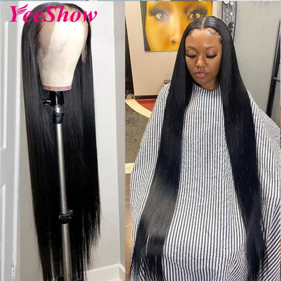 Storazone 32 Inch Straight Lace Front Wig 13x4 Human Hair Wigs For Women Peruvian Human Hair Remy Transparent HD 13x6 Lace Frontal Wigs