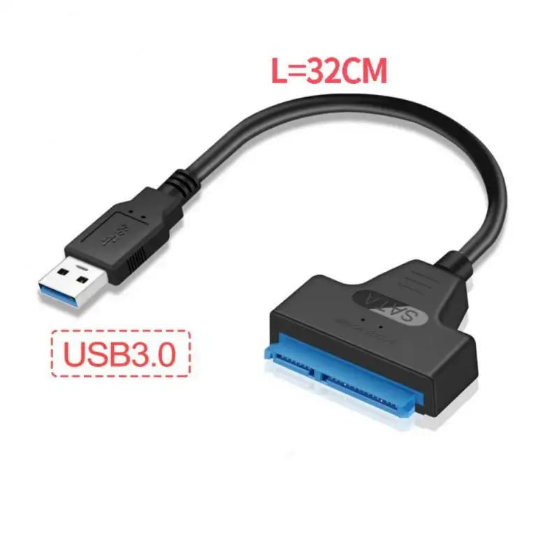 Storazone 32CM Blue / france SATA To USB 3.0 / 2.0 Cable Up To 6 Gbps For 2.5 Inch External HDD SSD Hard Drive SATA 3 22 Pin Adapter USB 3.0 To Sata III Cord