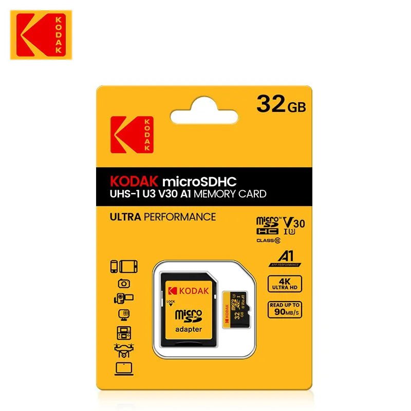 Storazone 32GB Kodak Micro SD Card Memory Card Class 10 32GB 64GB 128GB 256GB U3 4K High Speed Cartao De Memoria Flash Memory TF Mecard C10